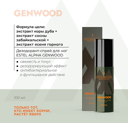 Дезодорант-спрей для ног освежающий, антибактериальный Alpha Genwood Estel Professional 50 мл