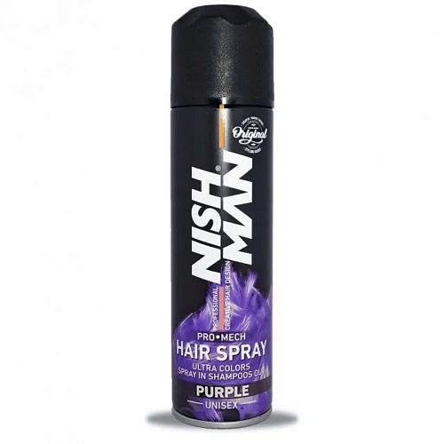 Спрей цветной для укладки волос Purple Hair Nishman 150 мл