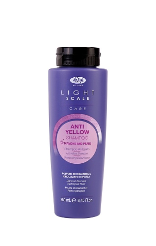 Шампунь для осветленных, мелированных и седых волос Lisap Milano Light Scale Care Anti Yellow Shampoo 250 мл