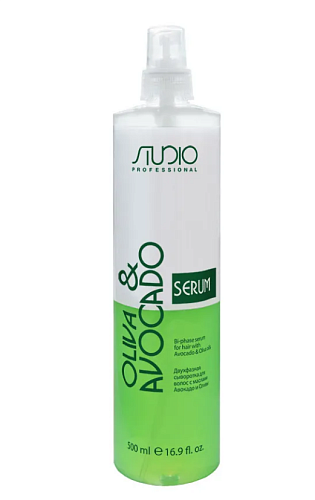 Сыворотка двухфазная для волос с маслами оливы и авокадо Studio Professional Olive and Avocado 500 мл