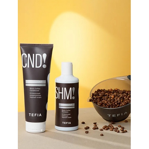 Шампунь для волос оттеночный черный кофе black coffee shampoo color care TEFIA 300 мл