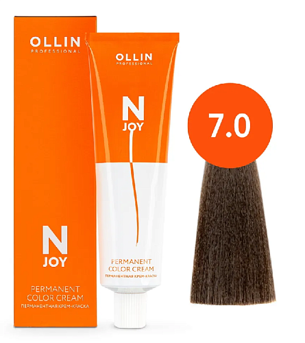 Крем-краска для волос перманентная OLLIN N-Joy 7/0 русый 100 мл. 