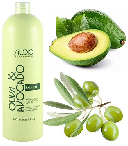 Бальзам увлажняющий для волос с маслами авокадо и оливы Studio Professional Olive and Avocado 1000 мл