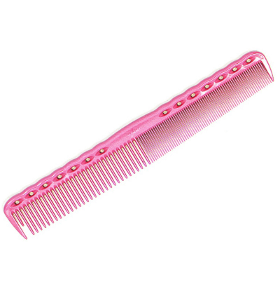 Расческа YS для стрижки комбинированная розовая Classic collection средней мягкости Carbon 185 мм