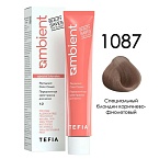 Крем-краска для волос перманентная 1087 специальный блондин коричнево-фиолетовый Ambient Permanent Color Cream Tefia 60 мл