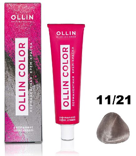 Крем-краска для волос OLLIN COLOR 11.21 специальный блондин фиолетово-пепельный 100 мл.